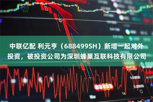 中联亿配 利元亨（688499SH）新增一起对外投资，被投资公司为深圳蜂巢互联科技有限公司