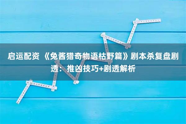 启运配资 《兔酱猎奇物语枯野篇》剧本杀复盘剧透：推凶技巧+剧透解析
